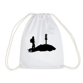 Hiking, Hiker - Drawstring Bag - white - Front