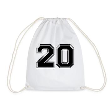 20_number_20_(s31) - Drawstring Bag - white - Front