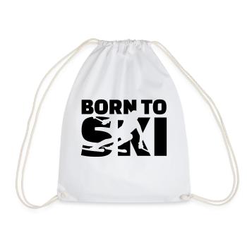 Born to Ski - Drawstring Bag - white - Front