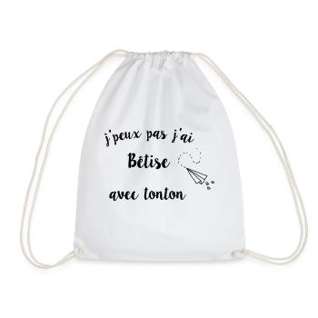 j’peux pas j’ai bêtise avec tonton - Sac de sport léger - blanc - Devant