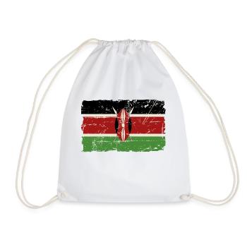 Kenya Vintage Flag - Turnbeutel - Weiß - Vorne