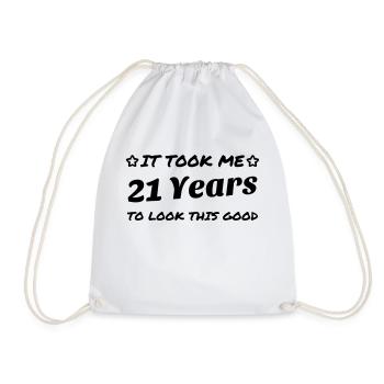 21 / anniversaire / Sport / Fête / vingt et un - Sac de sport léger - blanc - Devant