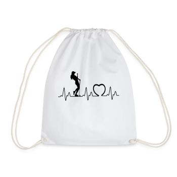 Heartbeat mit Herz golf1 - Turnbeutel - Weiß - Vorne