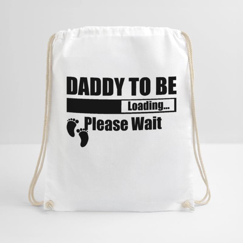 Daddy To Be Loading Please Wait Drawstring Bag