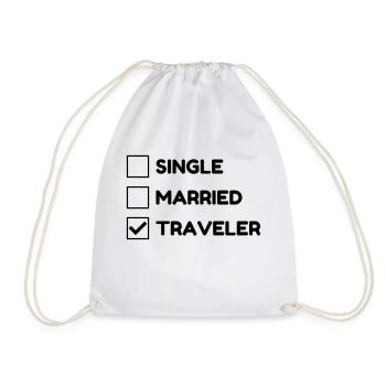 Traveler Travel Reisen Reisende Voyage Voyageur - Drawstring Bag - white - Front