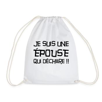 Epoux Mari Mariage Femme Wedding Amour Love - Drawstring Bag - white - Front