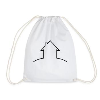 maison contour ligne montagne huegel maison symbole geb - Sac de sport léger - blanc - Devant