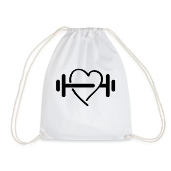 belt heart design - Turnbeutel - Weiß - Vorne