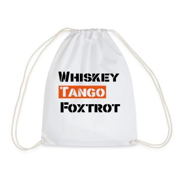 WTF - Drawstring Bag - white - Front