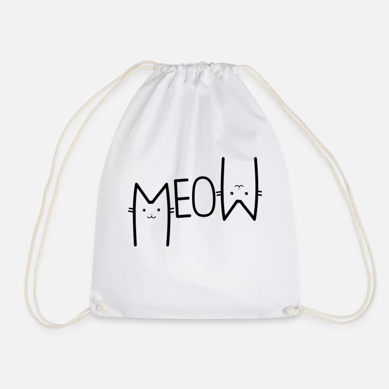 MEOW - CAT - Turnbeutel - Weiß