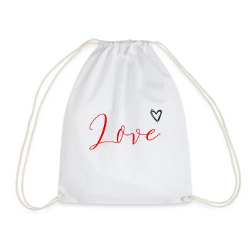 L'amour avec le coeur - Sac de sport léger - blanc - Devant