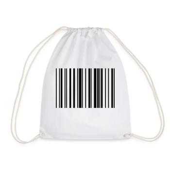 Striped barcode code strip - Drawstring Bag - white - Front