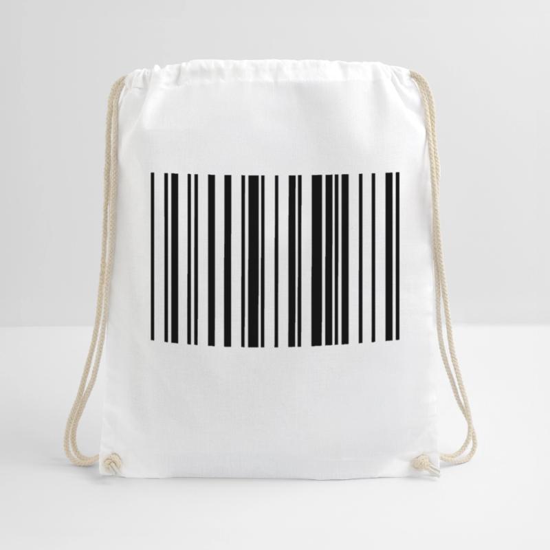 Striped barcode code strip Drawstring Bag