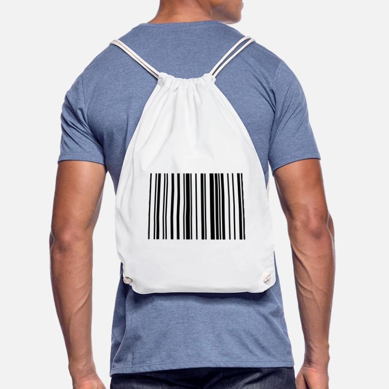 Striped barcode code strip Drawstring Bag