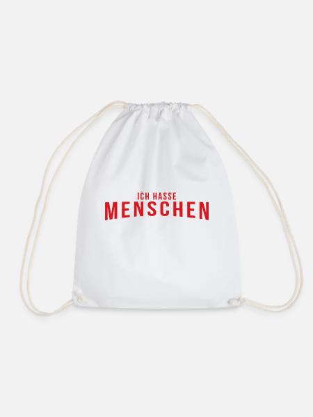 Ich hasse Menschen - Turnbeutel - Weiß