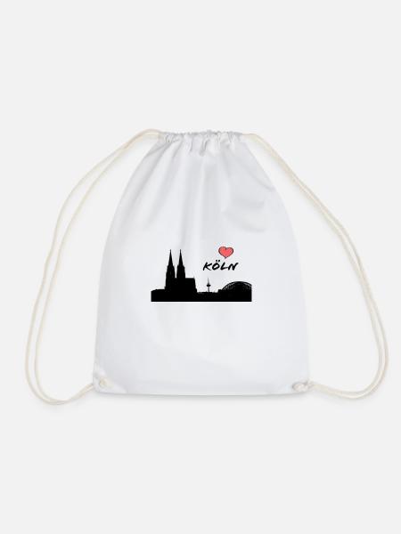 Ich liebe Köln - Silhouette Kölner Dom - Heimat - Turnbeutel - Weiß