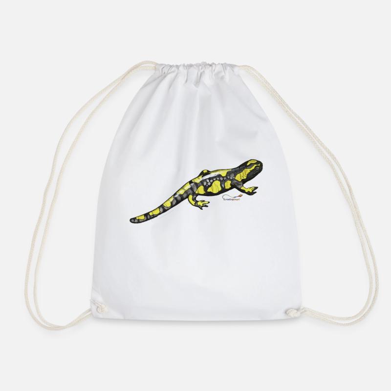 Fire salamander - Drawstring Bag - white