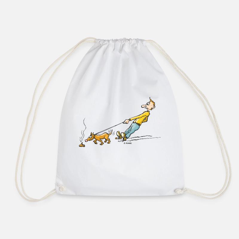 Dog poop - Drawstring Bag - white