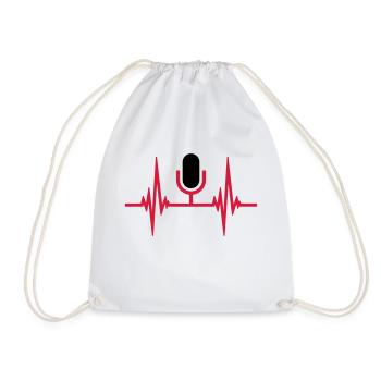 Heartbeat Pulse Microphone - Drawstring Bag - white - Front