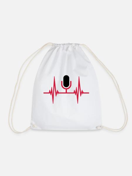 Heartbeat Pulse Microphone - Drawstring Bag - white