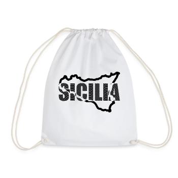 T-shirts souvenirs sicile, conception de carte - Sac de sport léger - blanc - Devant
