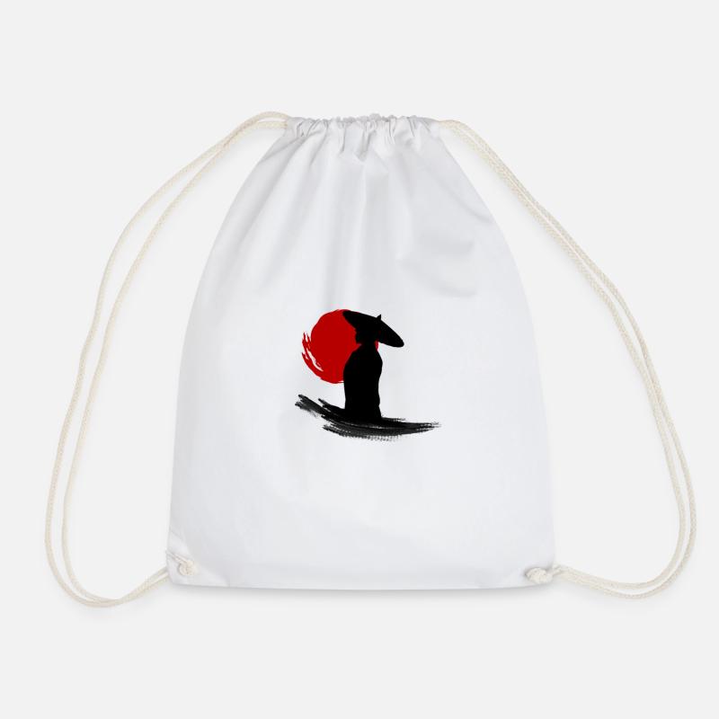 Classic Japanese Art: Kimono Ink - Drawstring Bag - white