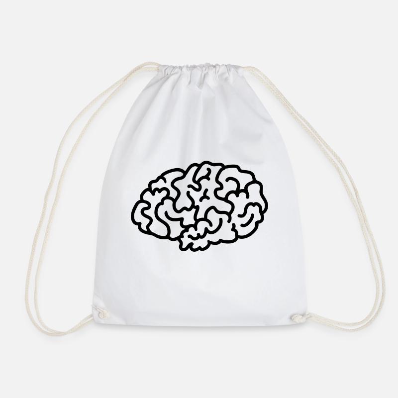 cerveau penser - ligne - Sac de sport léger - blanc