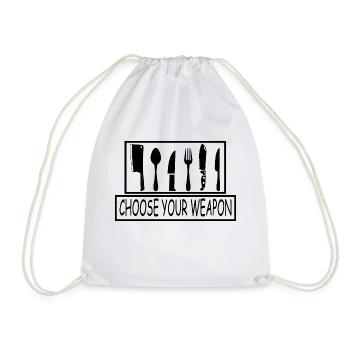 Cooking Cook Bake Food Kitchen - Drawstring Bag - white - Front