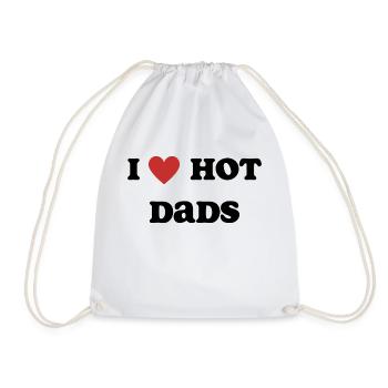I Love Hot Dads - Drawstring Bag - white - Front