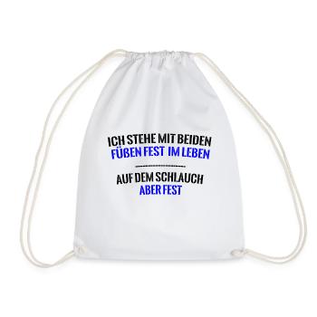 Auf dem Schlauch stehen lustiger Spruch Geschenk - Turnbeutel - Weiß - Vorne