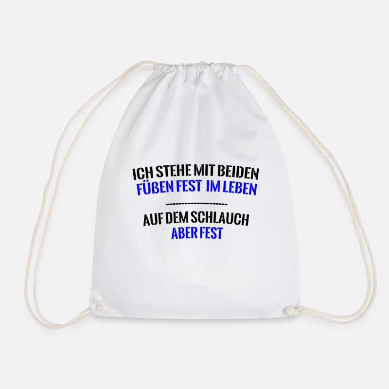 Auf dem Schlauch stehen lustiger Spruch Geschenk - Turnbeutel - Weiß