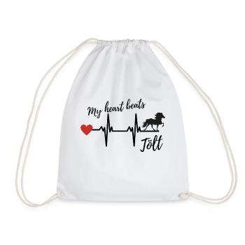My heart beats Tölt - Drawstring Bag - white - Front