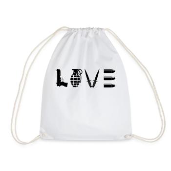 Love Army - Drawstring Bag - white - Front