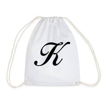 K - Drawstring Bag - white - Front