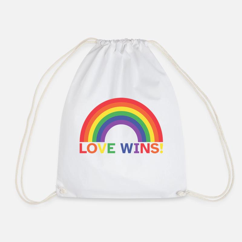 Liebe Gewinnt | Regenbogen | LGBT - Turnbeutel - Weiß