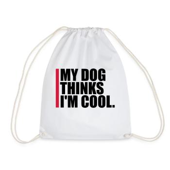 Dog thinks in the cool - Drawstring Bag - white - Front
