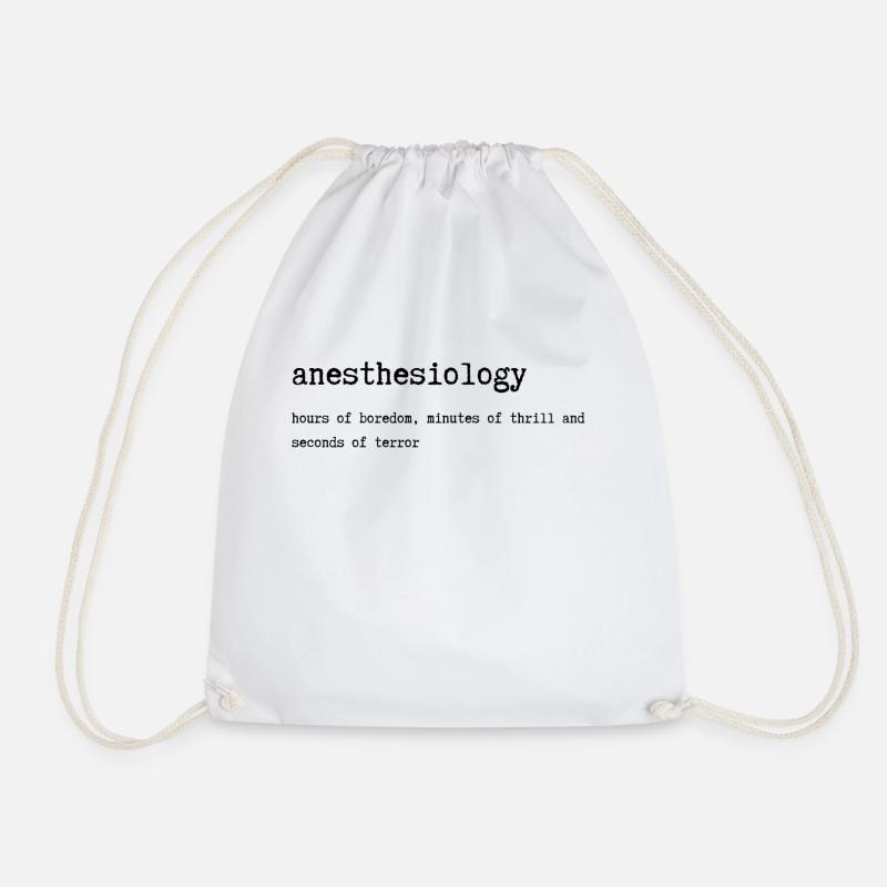 Anesthesia Lexicon Definition - Drawstring Bag - white