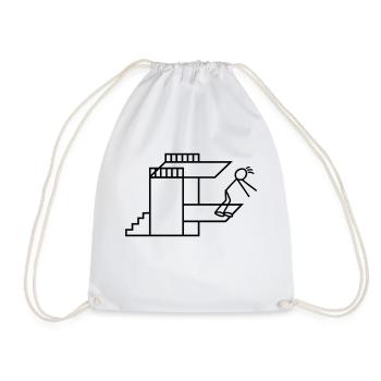 Springboard Tower Diving Diver - Drawstring Bag - white - Front