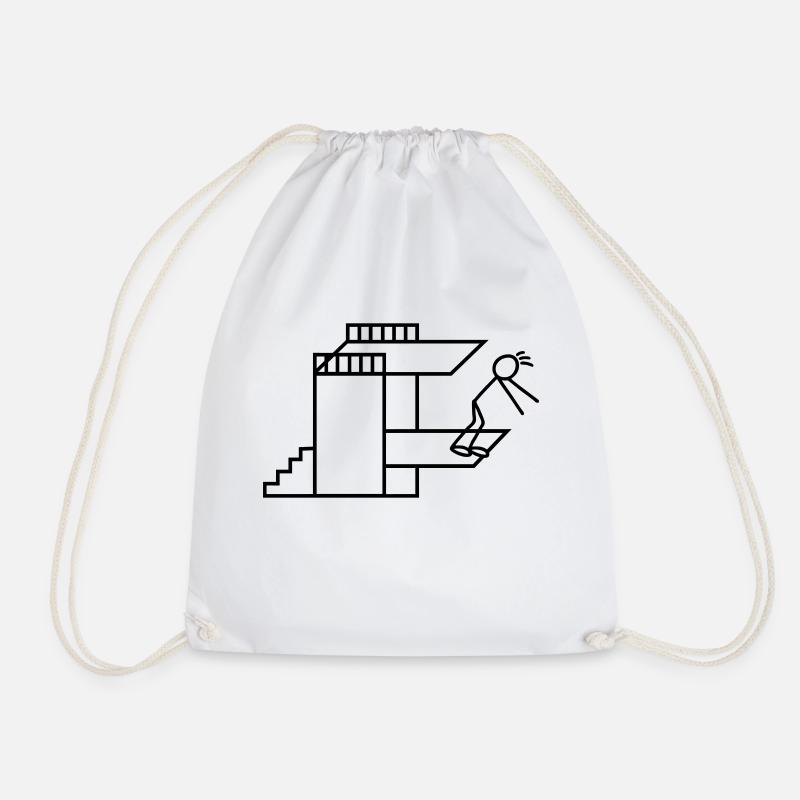 Springboard Tower Diving Diver - Drawstring Bag - white