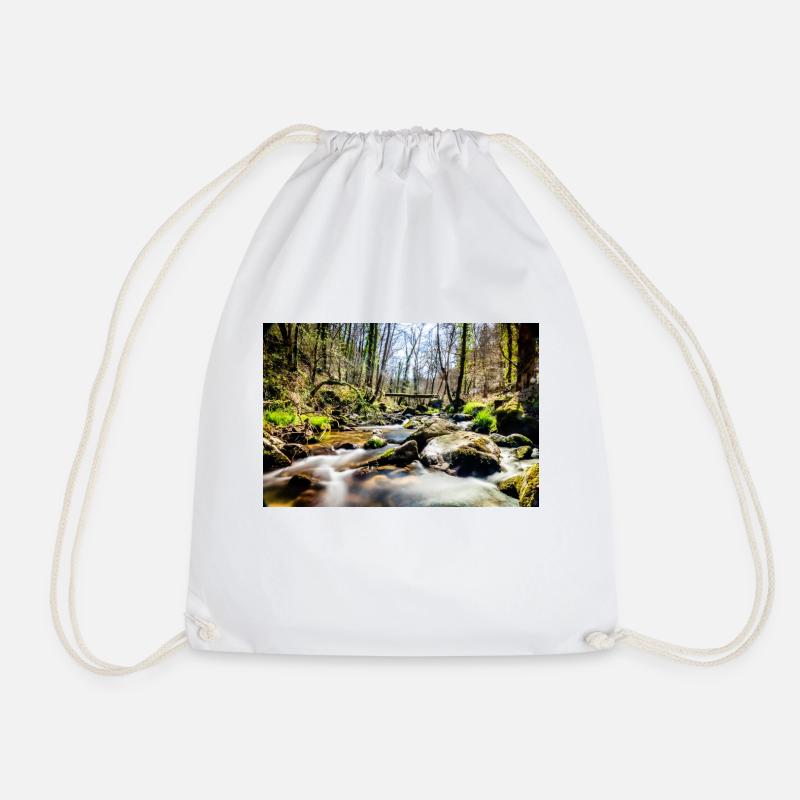 river - Drawstring Bag - white