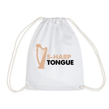 Conception de harpe pour harpistes et harpistes - Sac de sport léger - blanc - Devant