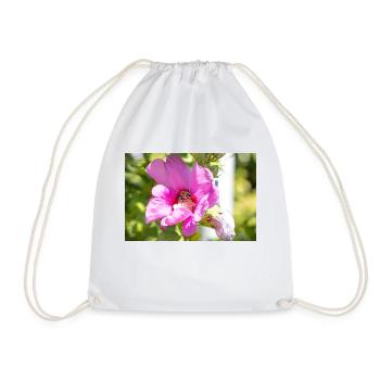 Flower with bumblebee - Drawstring Bag - white - Front