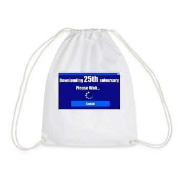downloading 25th anniversary - Drawstring Bag - white - Front