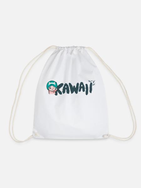 Kawaii - Süsses Mädchen - Turnbeutel - Weiß