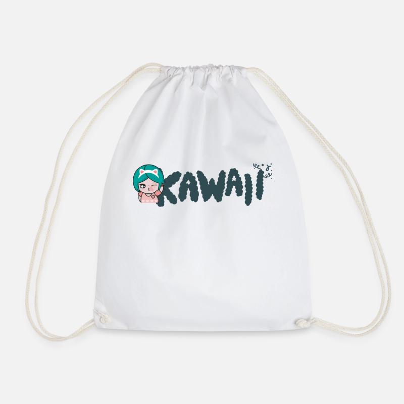 Kawaii - Süsses Mädchen - Turnbeutel - Weiß