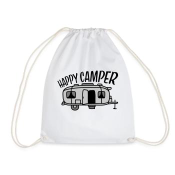Happy Camper Camping Car - Drawstring Bag - white - Front