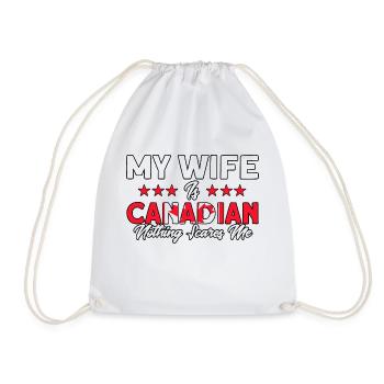 Canadian Flag Canadian Roots Gift - Drawstring Bag - white - Front