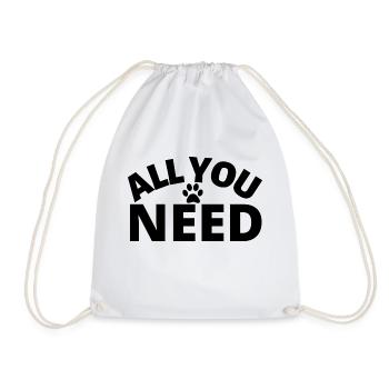 tout ce dont vous avez besoin chien homme chien ami chien patte - Sac de sport léger - blanc - Devant