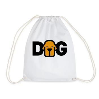Logo DOG - Drawstring Bag - white - Front