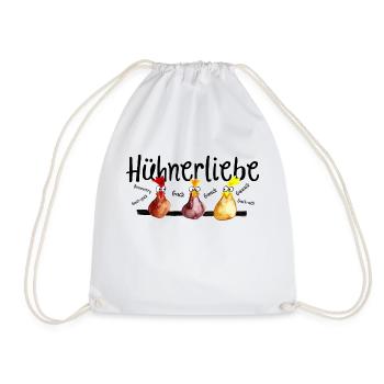 Hühnerliebe - Turnbeutel - Weiß - Vorne